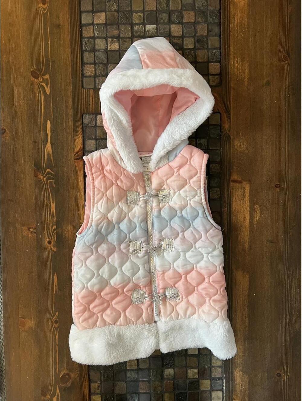 Little Lass Coquette Princess Fairycore Pastel Puffer Vest Size 6 💖